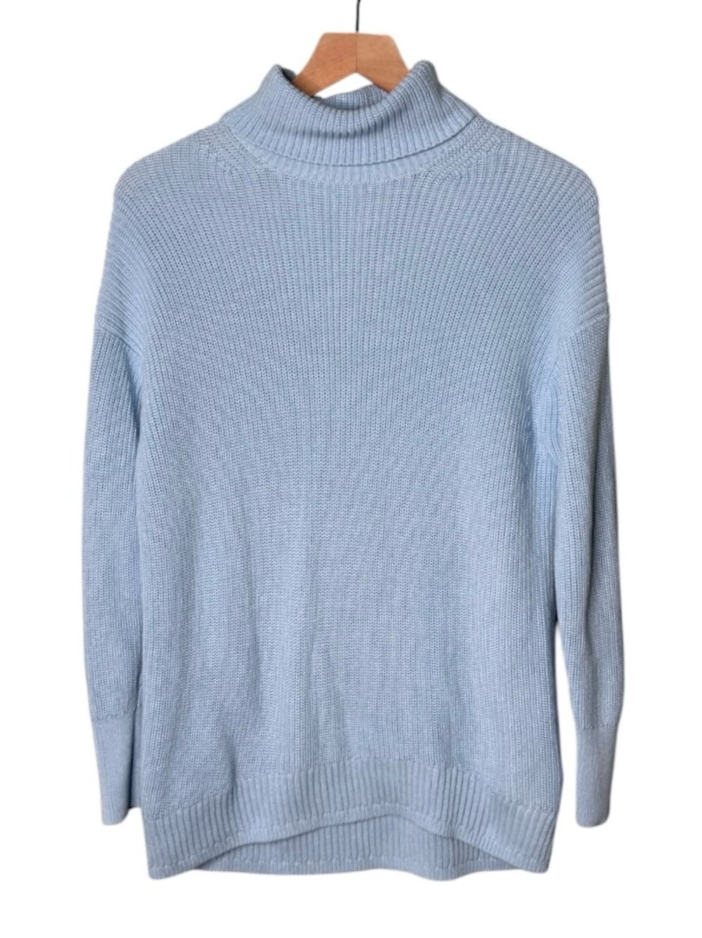 J.‎ Crew Cashmere Cotton Blend Ribbed Turtleneck Sweater Blue Women’s Size XS